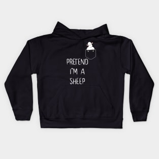 Pretend I'm A Sheep Funny Lazy Simple Halloween Costume Kids Hoodie